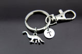 Dinosaur Keychain, Dinosaur Charm Keychain, Dinosaur Charm, Dinosaur Pendant, T-Rex Charm, Personalized Keychain, Initial Keychain