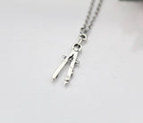 Architect Necklace, Compass Pencil Necklace, Architect Gift, Compass Pencil Charm, Graduation Gift, Engineer Gift, Personalized Gift