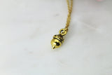 Acorn Necklace, Gold Acorn Charm,N345