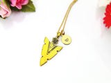 Arrowhead Necklace, Gold Arrowhead Charm Necklace, Sagittarius Charm, Spear Charm Necklace, Tool Charm,Personalized Christmas Gift N848