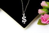 Best Christmas Gift, Silver Money Charm Necklace, Money Charm, Money Sign Charm, Dollars Charm, Best friend Gift, Christmas Gift, N736