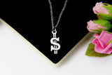 Best Christmas Gift, Silver Money Charm Necklace, Money Charm, Money Sign Charm, Dollars Charm, Best friend Gift, Christmas Gift, N736