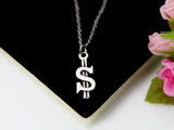 Best Christmas Gift, Silver Money Charm Necklace, Money Charm, Money Sign Charm, Dollars Charm, Best friend Gift, Christmas Gift, N736