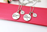 Best Friends Necklace, Silver Pinky Swear Charm Necklace, Couple Jewelry, Personalized Christmas Gift, N870
