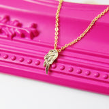 Best Christmas Gift, Gold Guardian Angel Necklace, TINY Gold Angel Wing Charm Necklace, Dainty Delicate Mothers Day Gift, Sister Gift, G055