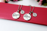 Best Friends Necklace, Silver Pinky Swear Charm Necklace, Couple Jewelry, Personalized Christmas Gift, N870