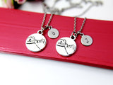 Best Friends Necklace, Silver Pinky Swear Charm Necklace, Couple Jewelry, Personalized Christmas Gift, N870