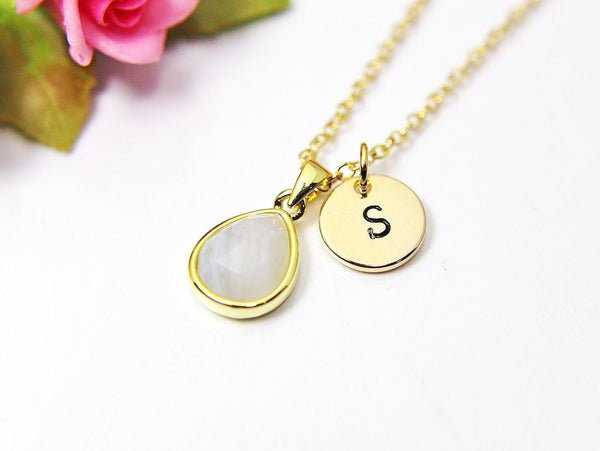 Agate Necklace, Gold Natural Blue Lace Agate Gemstone Necklace, Gemstone Jewelry, Birthstone Jewelry, Personalized Gift,  N2922