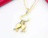 Anniversary Gifts Necklace, 10th Anniversary Gift, Jewelry to Wife, Girlfriend, Partner, Wedding Anniversary, Gold Fish on the Hook, N3013