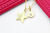 Best Christmas Present Real 18K Gold Plated North Star Necklace, Gift For Mom, Aunt, Best Friend, Daughter, Sister, Niece,  N3031