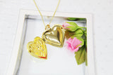 Best Mother's Day Gift for Mom, Grandmother, Great Grandma, Aunt, Gold Rose Necklace, Flower Locket, Keepsake Photo Frame Charm, N3151