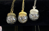 Best Mother's Day Gift, Acorn Dandelion Necklace, Wish Dandelion, Birthday, Terrarium Jewelry, Pressed Flowers, Gardening Gift, N3302
