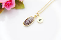 Agate Necklace, Oval, Birthday's Gift, Mother's Day Gift, Gemstone, Birthstone, Graduation, Christmas Gift, N3427