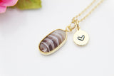 Agate Necklace, Oval, Birthday's Gift, Mother's Day Gift, Gemstone, Birthstone, Graduation, Christmas Gift, N3427