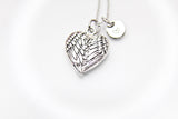 Best Christmas Gift, Silver Guardian Angel Wing Necklace, Mothers Day, Birthday, Thank You, Appreciation, Mentor, Personalized Gift, N3500