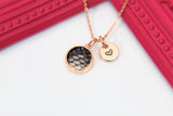 Best Halloween Gift for Girl, Rose Gold Black Mermaid Scale Necklace, Daughter Necklace, Daughter Jewelry, Christmas Gift, N3461