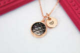 Best Halloween Gift for Girl, Rose Gold Black Mermaid Scale Necklace, Daughter Necklace, Daughter Jewelry, Christmas Gift, N3461