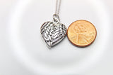 Best Christmas Gift, Silver Guardian Angel Heart Necklace, Mothers Day, Birthday, Thank You, Appreciation, Mentor, Personalized Gift, N3501