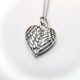 Best Christmas Gift, Silver Guardian Angel Heart Necklace, Mothers Day, Birthday, Thank You, Appreciation, Mentor, Personalized Gift, N3501