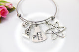 Atom Microscope Beaker Bracelet, Best Christmas Gift for Forensic Science Specialist, Scientist Gift, MD Gift, Researcher Gift, N3806