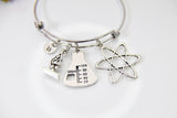 Atom Microscope Beaker Bracelet, Best Christmas Gift for Forensic Science Specialist, Scientist Gift, MD Gift, Researcher Gift, N3806