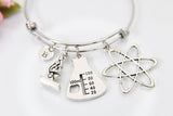 Atom Microscope Beaker Bracelet, Best Christmas Gift for Forensic Science Specialist, Scientist Gift, MD Gift, Researcher Gift, N3806