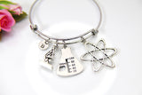 Atom Microscope Beaker Bracelet, Best Christmas Gift for Forensic Science Specialist, Scientist Gift, MD Gift, Researcher Gift, N3806