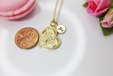 Best Christmas Gift for Mom, Grandmother, Great Grandma, Aunt, Gold Heart Mother and Child Necklace, Personalized Gift, N3874