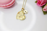 Best Christmas Gift for Mom, Grandmother, Great Grandma, Aunt, Gold Heart Mother and Child Necklace, Personalized Gift, N3874