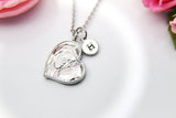 Best Christmas Gift for Mom, Grandmother, Great Grandma, Aunt, Heart Mother Daughter Necklace, Personalized Gift, N3875