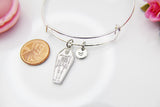 Best Halloween Gift for Best Friends, Girlfriends, Sister, Soul Sisters, Daughter, Silver Coffin Skeleton Bracelet, Personalized Gift, N3879