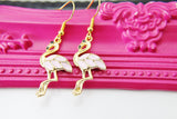 Gold Flamingo Earrings, Best Friends Gift, Girlfriends Gift, Christmas Gift, Thank You Gift, Appreciation Gift, N3987