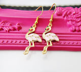 Gold Flamingo Earrings, Best Friends Gift, Girlfriends Gift, Christmas Gift, Thank You Gift, Appreciation Gift, N3987