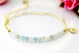 Amazonite Bracelet, Natural Gemstone Jewelry N4010