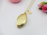 Best Christmas Gift for Mom, Grandmother, Aunt, Daughter, Sister, Girlfriends, Gold Locket Necklace, Love, Keepsake Photo Frame, N4052