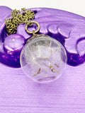 Best Birthday Day Gift for Sister, Best Friends, Friends, Daughter, Teen, Bronze Necklace, Real Dandelion Wish Flower, N4529