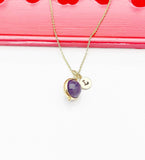 Amethyst Necklace, Natural Gemstone Jewelry, Personalized Gift, N4606