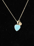 Amazonite Necklace, Heart, Natural Gemstone Jewelry N4686