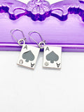 Ace of Spades Earrings, Hypoallergenic, Dangle Hoop Lever-back Earrings, N31B