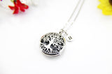 Best Mother's Day Gift for Mom Grandma Aunt, Snowflake Obsidian Tree Diffuser Locket Necklace, Personalized Gifts, N4656