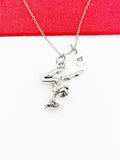 Best Christmas Gift for Daughter, Granddaughter, Neice, Girl, Silver Gymnastic Girl Necklace, Gymnast Gift, N4803