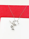 Best Christmas Gift for Daughter, Granddaughter, Neice, Girl, Silver Gymnastic Girl Necklace, Gymnast Gift, N4803