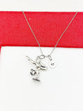 Best Christmas Gift for Daughter, Granddaughter, Neice, Girl, Silver Gymnastic Girl Necklace, Gymnast Gift, N4803