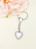 Best Christmas Gift Silver Heart Flower Locket Pendant Keychain, Love, Keepsake Photo Frame Charm, Stainless Steel Initial Keychain, N4923