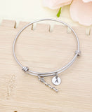 Best Christmas Gift for School Band, Baton Drum Major, Personized Initial Bracelet, N4952