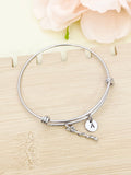 Best Christmas Gift for School Band, Baton Drum Major, Personized Initial Bracelet, N4952