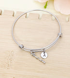 Best Christmas Gift for School Band, Baton Drum Major, Personized Initial Bracelet, N4952