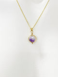 Amethyst Necklace, Gold Amethyst Necklace, Natural Gemstone Amethyst, N4989