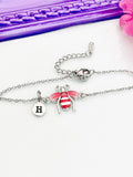Bee Bracelet, Beautiful Red Bee Charm, Bolo Bracelets option, Personized Initial Bracelet, N4971