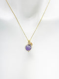 Amethyst Necklace, Natural Amethyst Gemstone Jewelry, Delicate, Dainty, Simple, Minimalist, Gold Chain Necklace, N5060